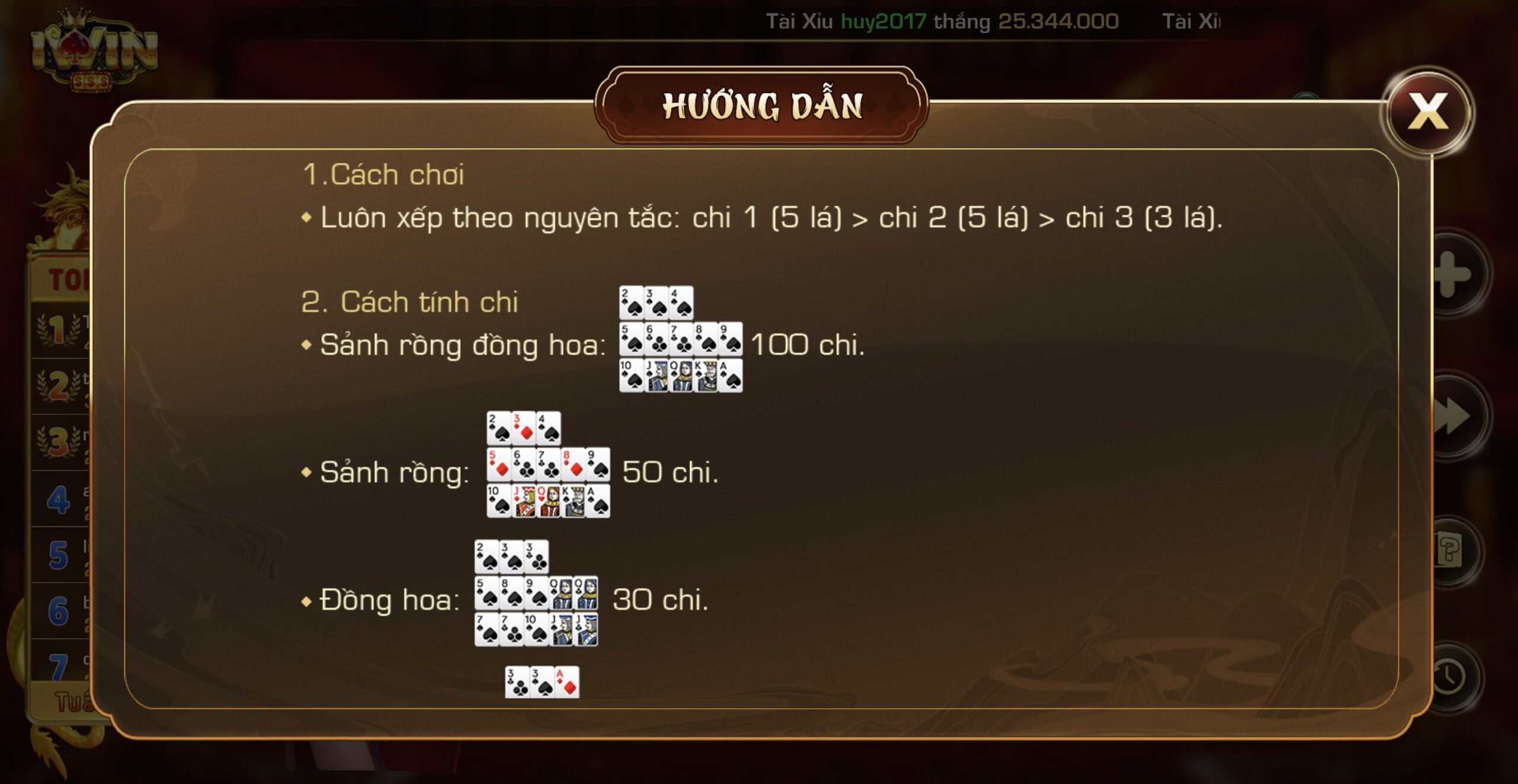 Luật chơi Mậu binh tại cổng game Iwin