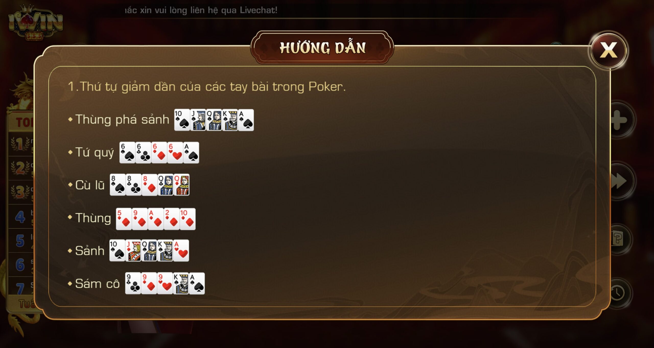 Hướng dẫn luật chơi game bài Poker tại cổng game Iwin